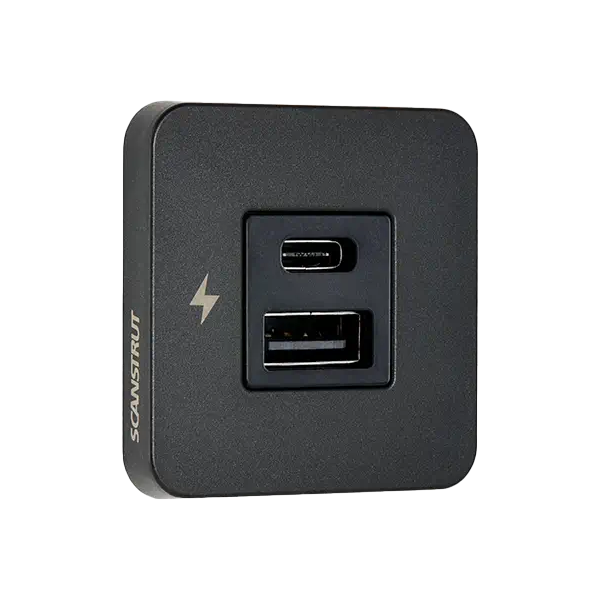 SC-TILE-10 USB-A & C Interior Charging Socket - Black Bezel