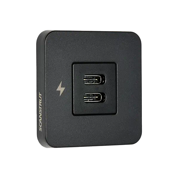 SC-TILE-20 Dual USB-C Interior Charging Socket - Black Bezel