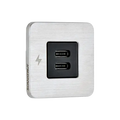 SC-TILE-21 Dual USB-C Interior Charging Socket - Stainless Steel